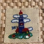 Quaker Factory Nautical Woven Straw Wicker Tote Bag, EUC Tan Photo 2