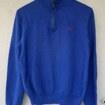 Ralph Lauren Polo Royal Blue Quarter Zip Pullover M Preppy Equestrian Classic Photo 0