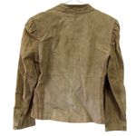 Vintage Suede Tan Open Front Pocket Jacket Puff Sleeve Womens Juniors 9 10 Photo 8