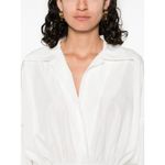 Norma Kamali  Super Oversized Boyfriend Shirt Flared Mini Dress in White Medium Photo 2