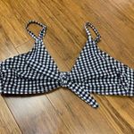 Xhilaration Gingham Bikini Top Womens Size Medium White Black Tie Front Swim Top Photo 0