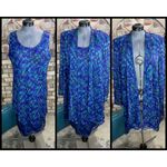 illusion dress tank tiered flutter front jacket purple blue green Size XL Photo 1