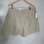 Joie NWT  Women's High Rise Zip Fly Linen Blend Pleated‎ Shorts Rainy Day Large Photo 1