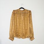 MELLODAY NWT  Gold Ruffle Berry Print Blouse Size XL Photo 6