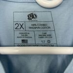New glo 2X Jesus Saves dusty blue T shirt God’s love overcomes Photo 2