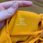 Aerie Ribbed Lace Up Back Crop Top Orange Short Sleeve Women's Size Medium Rib Photo 2