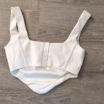 Meshki  White Faux Leather Corset Crop Top Size Medium Photo 4