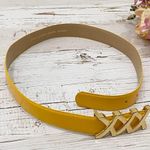 XXX Buckle Yellow/Gold Leather Belt Yellow Photo 4