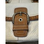 Coach  Soho Buckle Dome Shoulder Bag White Tan Pebbled‎ Leather Y2K Leather Photo 3