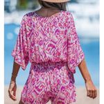 Cupshe Women's Pink Plunging Loose Leg Romper M Photo 1