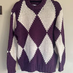 ZARA  Argyle Purple print Chinky Sweater size M Photo 0