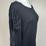 Club Monaco Black Wool Knit Bodycon Ribbon Cutout Long Sleeves Sweater Dress M Photo 4