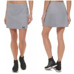 DKNY Sport Reflective Faux-Wrap Mini Skirt Grey Sparkle Women’s Size Medium NWT Photo 1