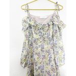 ASTR The Label Anastasia Cutout Mini Dress Small Ivory Lilac Floral Cottagecore Blue Photo 10