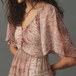Anthropologie nwt  ruffle tiered midi maxi dress Python animal snake print boho Photo 1