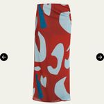 Sir. the Label Frankie Gathered Midi Skirt in Ruby Reflection Size SIR 2 US 6 Red Photo 4