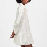 Madewell NWT Women's Bubble-Hem Mini Shirtdress Pinstripe Poplin White XL Photo 1