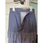 Parker  Womens Lambert‎ Bow-Tie Striped Poplin Skirt 4 Blue White Ruffle Cotton Photo 4