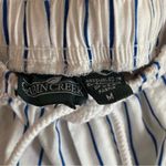 Cabin creek Vintage 80s  Cropped White Blue Striped Pants‎ Sz M 100% Cotton Photo 3