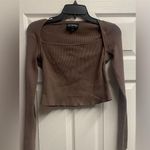 Kittenish Y2K Brown/Neutral Viscose Blend Cropped Knit Sweater Top Size XL Photo 0