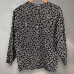 Giorgio Armani Vtg  Silk Floral Button Down‎ Peasant Oversized Blouse Sz US 8 Photo 0