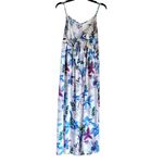 Ingrid And Isabel Tie Back Woven Maxi Maternity Dress  White Floral Small Photo 2