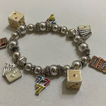 Casino charm bracelet Dice Cards Slots money Silver Photo 0