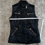 Pendleton Vest Womens XS Black Lined Gold zip High Neck Quilted Photo 2