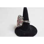 Source Unknown Elegant 18K Gold Plated Pink Crystal Clear Rhinestone Size 6 Cocktail Ring Photo 1
