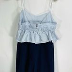 ZARA Trafaluc Romper Dress Sz XS Blue Peplum Photo 6
