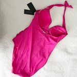 Tommy Hilfiger NWT HOT PINK Solid Halter One-Piece Swimsuit US 14 Photo 6