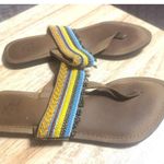 Anthropologie Z&L Leather Boho Beaded Thong Sandals Photo 1
