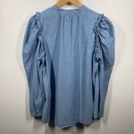 J. Crew Chambray Top Women S Blue Puff Sleeve Denim Blouse Prairie Cottage Core Photo 1
