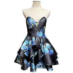 Rachel Allan Prom Strapless Mini Dress Black Blue 10 Photo 1