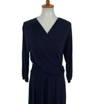 Bess And George Dress Medium Blue Long Sleeve Retro Elegant Workwear Photo 1