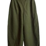 Aritzia The Group Babaton Kerri Moss Green Paper-bag Crop High Waist Pants Sz S Photo 3