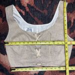 Bebe Vtg 90s Y2K lace-up corset bustier vest crop linen preppy RenFaire steampunk S Photo 3