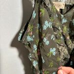 Decree Olive Green Floral Ruffle Lace Fairy Grunge Cami Racerback Tank Top Cottage L Photo 4