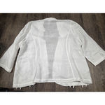 Chico's  White Linen Blend Lace Trim Cardigan Jacket Size 3 - XL 16/18 Photo 4