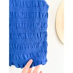 Madewell  | NWT Smocked Boatneck Tank in Brilliant Sapphire Blue | Sz S Photo 3