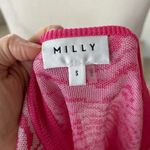 Milly  Pink Tone on Tone Wavy Jacquard Long Sleeve Crewneck Sweater Photo 4