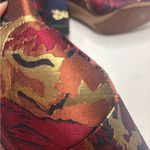 Franco Sarto  Burgundy Brocade Boots Size 9 Heeled Chunky Ankle Photo 3