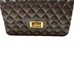 Silver and Gold Quilted Shoulder Bag with Chain Strap Photo 2