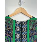 Rose + Olive  Blouse Womens Size Medium Printed Sleeveless Shirt Green/Black‎ Photo 2