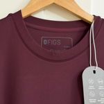 FIGS Cornelia FORMx Crewneck Scrub Top in Burgundy, Size XXS Photo 9