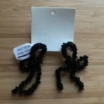 Free People  Brandy Bow‎ Dangles Beaded Earrings - Black - NWT Photo 2
