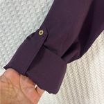 Calvin Klein plum purple roll sleeve hi-lo button down Tunic Office Holiday, S Photo 3