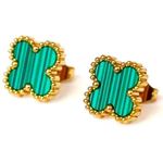 Green Clover earrings Gold Photo 0