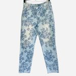 Chico's  Women's Blue Floral Stretch Girlfriend Slim Ankle Jeans - 1.5/US 10 Photo 1