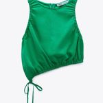 ZARA  EMERALD GREEN ASYMMETRICAL CTOP TOP Photo 6